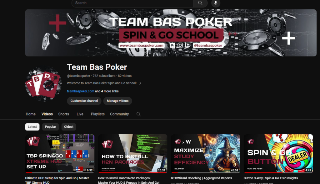 Team Bas Poker Spin and Go Youtube Channel